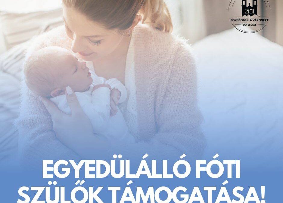 Te a városért, a város Érted! Egyedülálló fóti szülők támogatása!